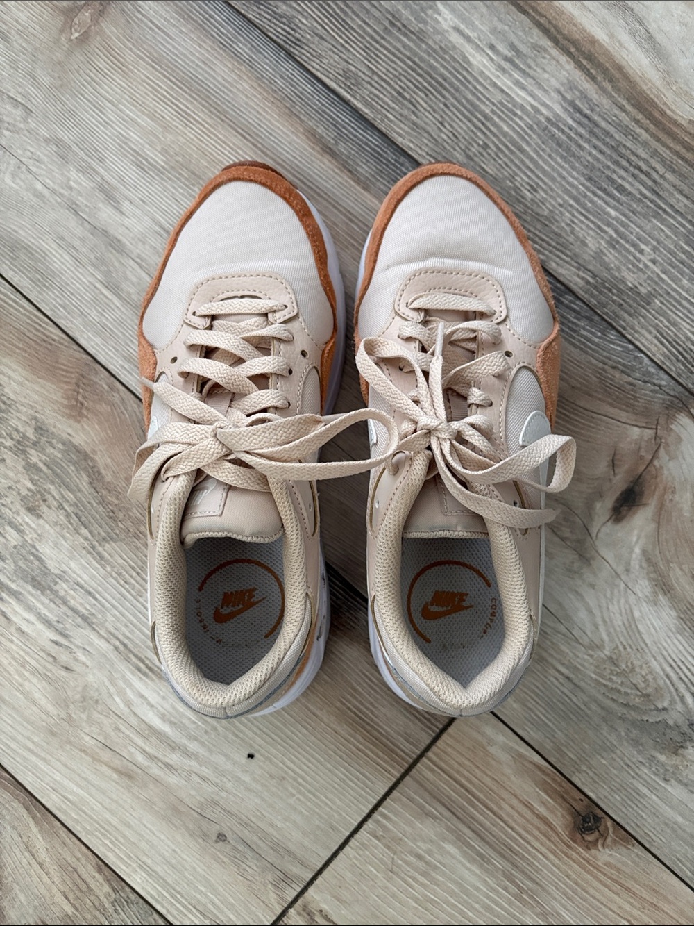 Nike Light Beige & Rust Accent Sneakers